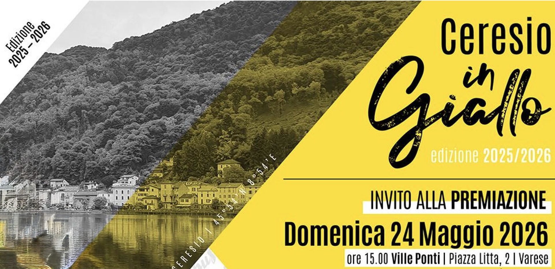Ceresio in Giallo 2025–2026: verso la finale del 24 maggio a Varese